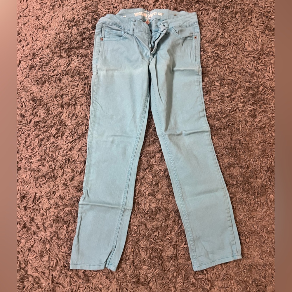 MOSSIMO SKINNY TURQUOISE LOWRISE JEAN